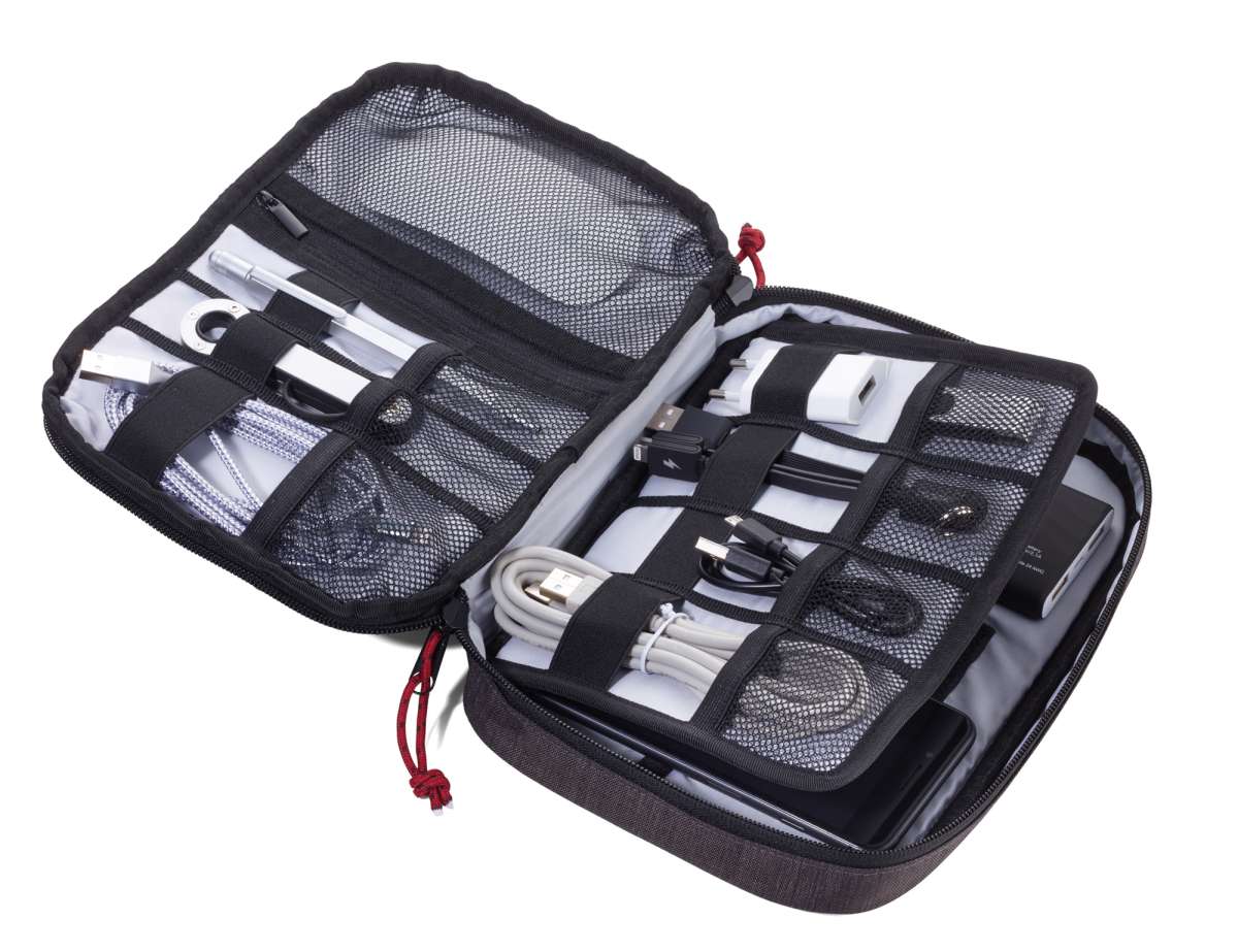 Bolsa organizadora de cables TROIKA  BUSINESS TECH POUCH2