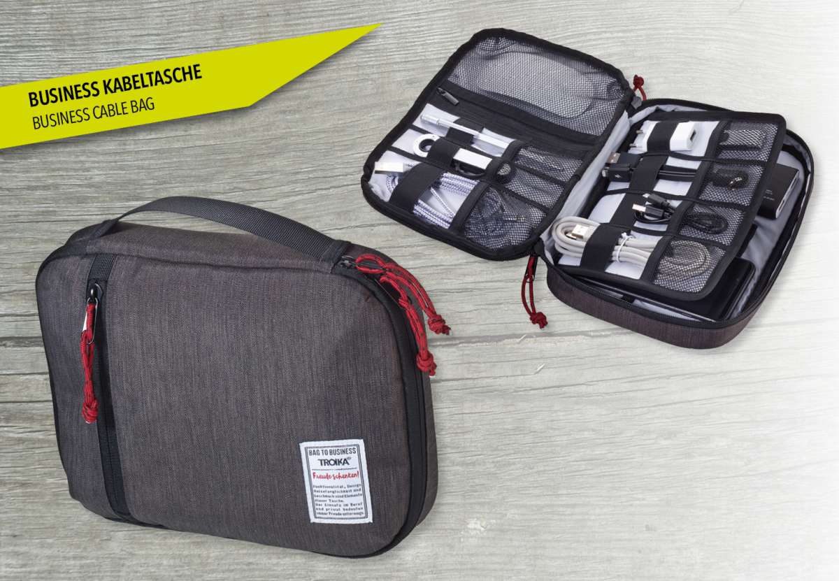Bolsa organizadora de cables TROIKA  BUSINESS TECH POUCH5