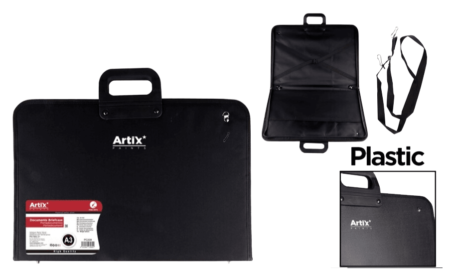 Portadocumentos A3 (42cmX29.7cm) Acabado En Plastico Marca Artix Color Negro (MP)1