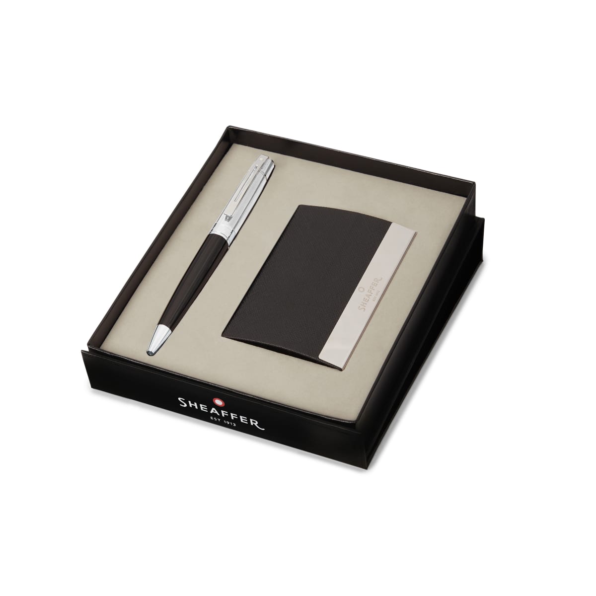 Bolígrafo Sheaffer S300 Negro / cromo CT + Portatarjetas1