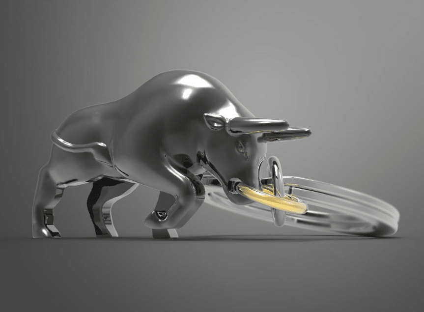 Llavero Metalmorphose Toro Cromado (MTM)2