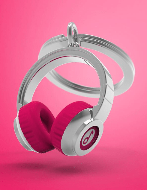 Llavero Metalmorphose audífonos Rosados (MTM)2