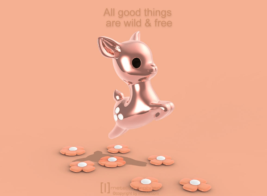 Llavero Metalmorphose Ciervo Oro Rosa (MTM)4