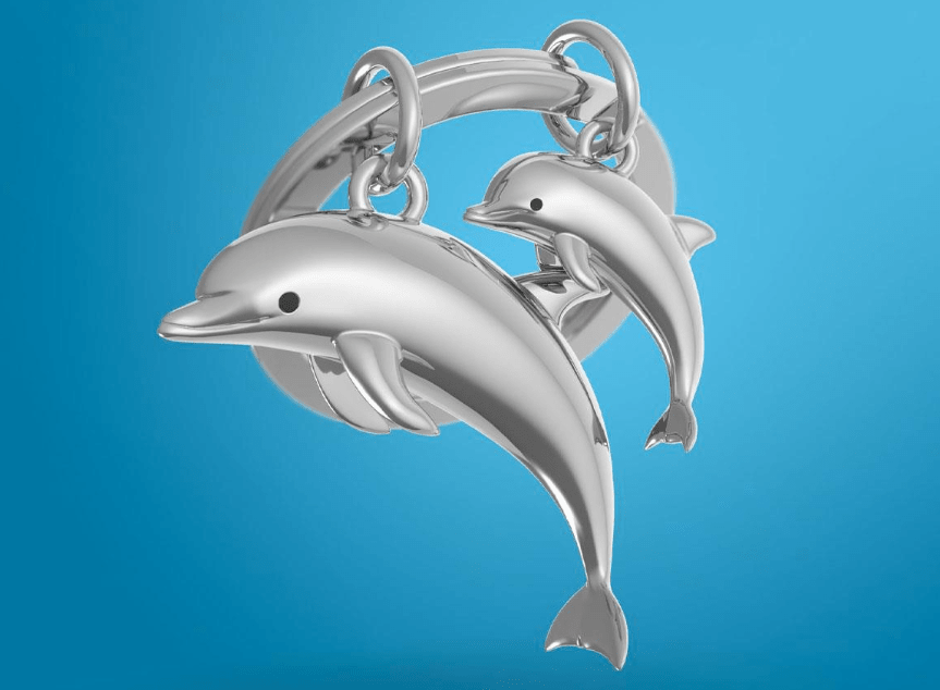 Llavero Metalmorphose Delfines Plata (MTM)2