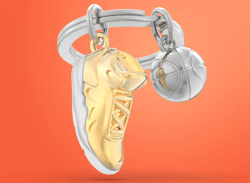 Llavero Metalmorphose zapatilla de Basquetball, pelota (MTM)2