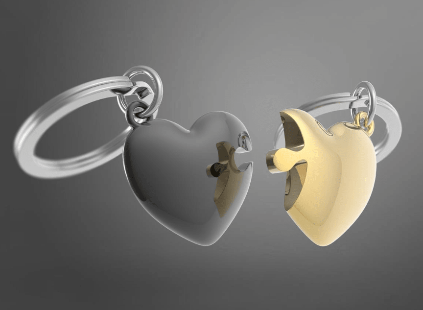 Llavero Metalmorphose Dos Corazones - Pertenecemos juntos (MTM)2