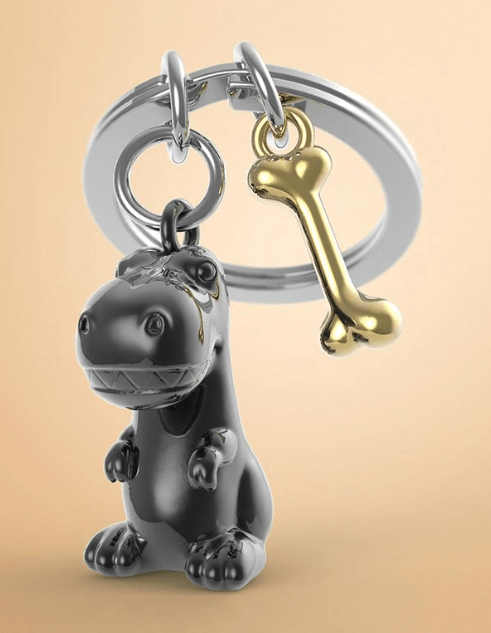 Llavero Metalmorphose Dinosaurio y Hueso Plata (MTM)2