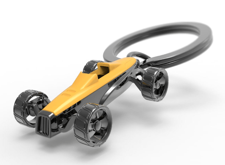 Llavero Metalmorphose Auto de carrera Amarillo (MTM)1