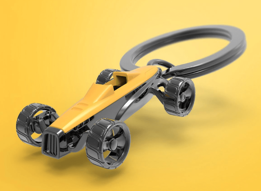 Llavero Metalmorphose Auto de carrera Amarillo (MTM)