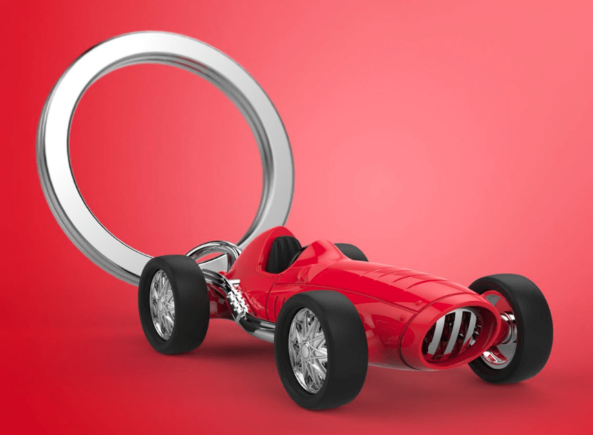 Llavero Metalmorphose Auto carrera ruedas movibles (MTM)2