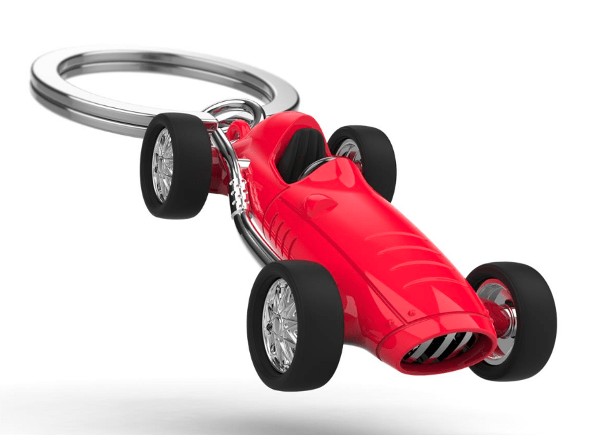 Llavero Metalmorphose Auto carrera ruedas movibles (MTM)3