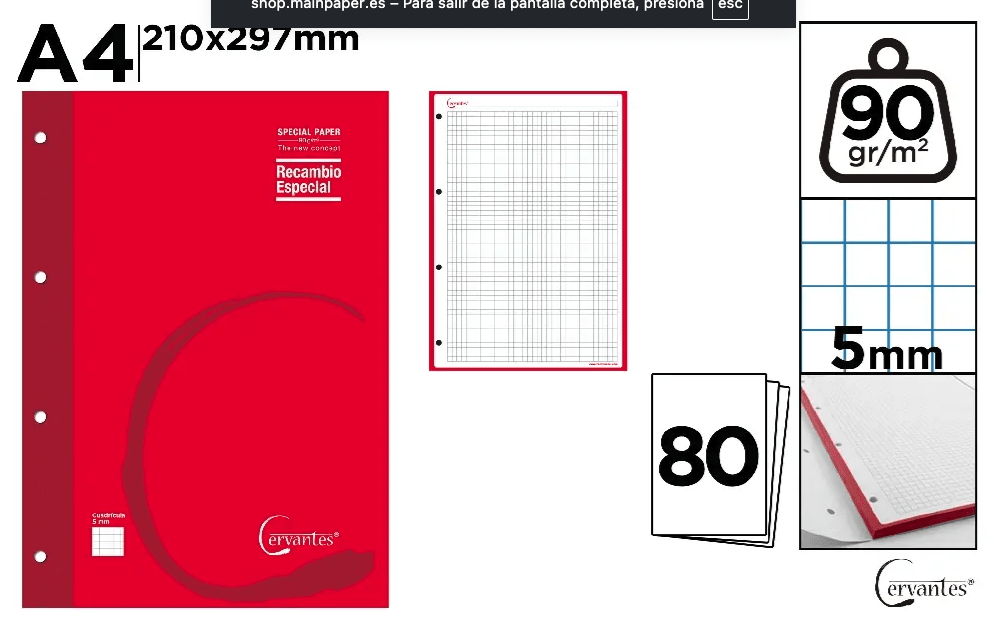 BLOCK OCTAVO Cervantes 50 HOJAS LISO.1