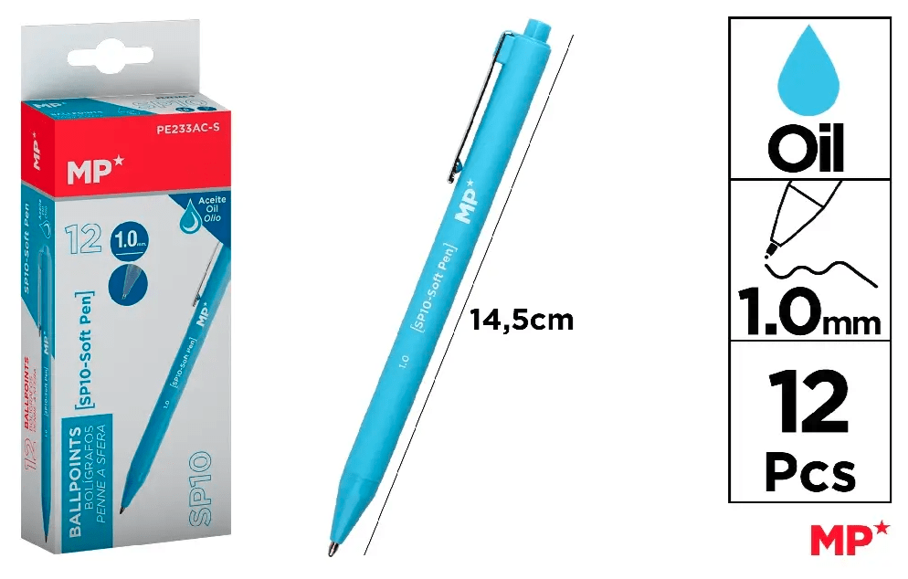 BOLÍGRAFO Madrid Papel TINTA ACEITE 1.0 mm AZUL CLARO1