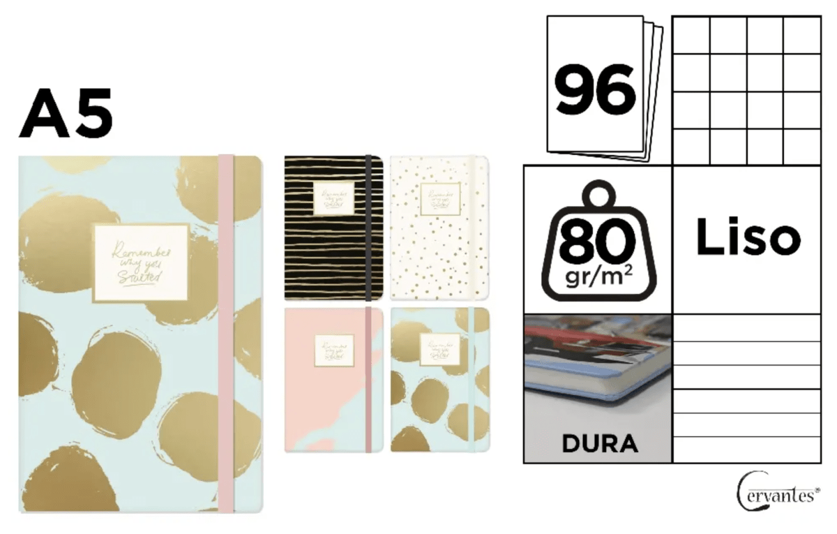 CUADERNO DE NOTAS Madrid Papel TAPA FORRADA Remember A51