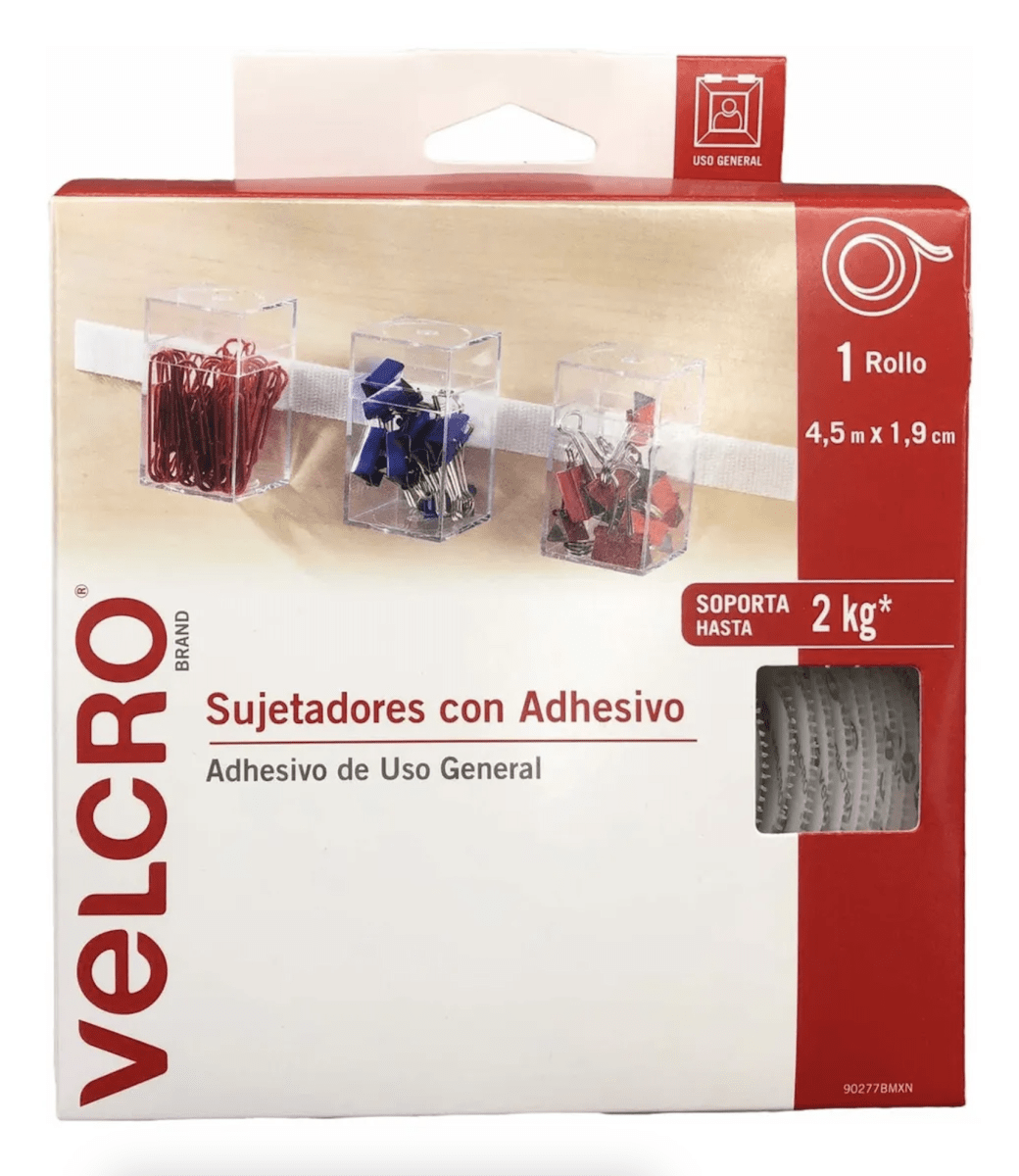 Sujetador Con Adhesivo Rollo 4.6 Mts X 1.9 Cms CIBER Blanco1