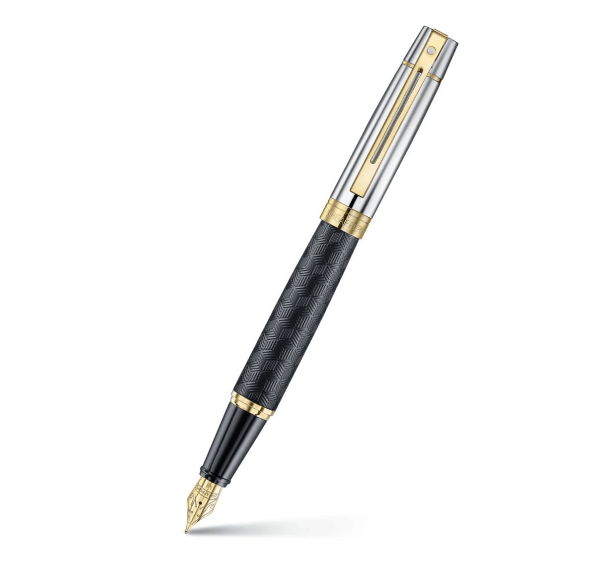 Pluma Sheaffer 300 Cuerpo Negro Mate Tapa De Cromo Brillante1