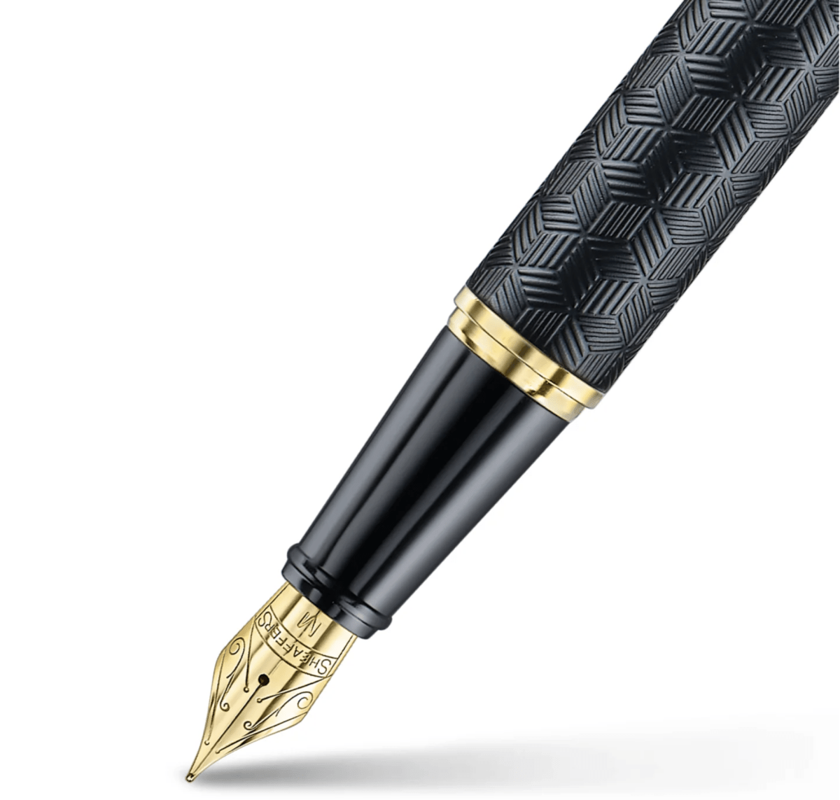 Pluma Sheaffer 300 Cuerpo Negro Mate Tapa De Cromo Brillante2