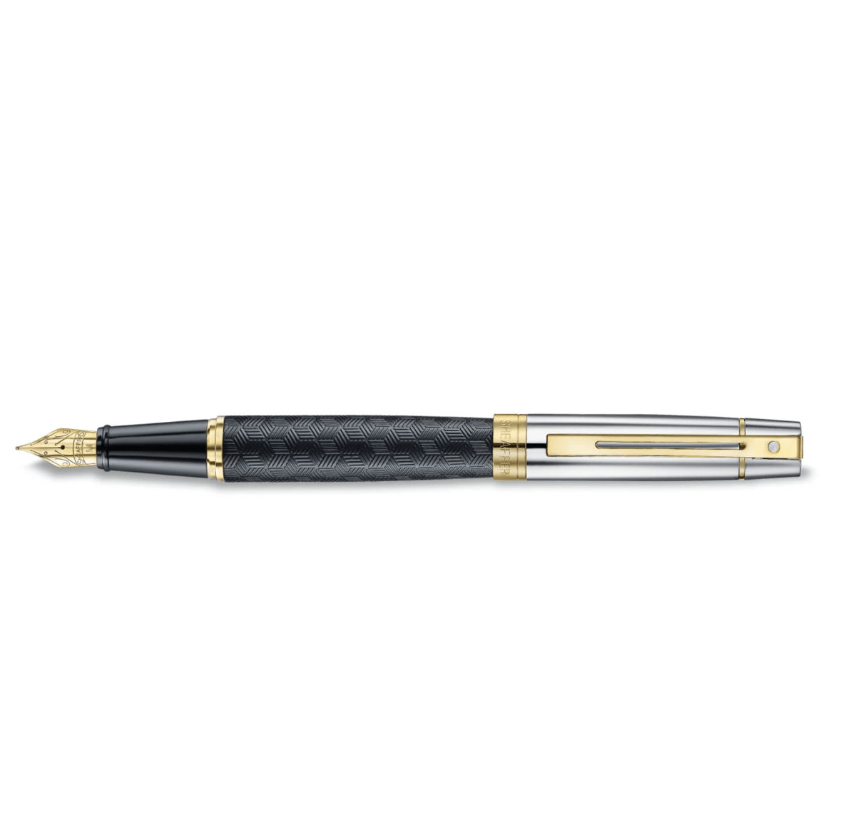 Pluma Sheaffer 300 Cuerpo Negro Mate Tapa De Cromo Brillante5