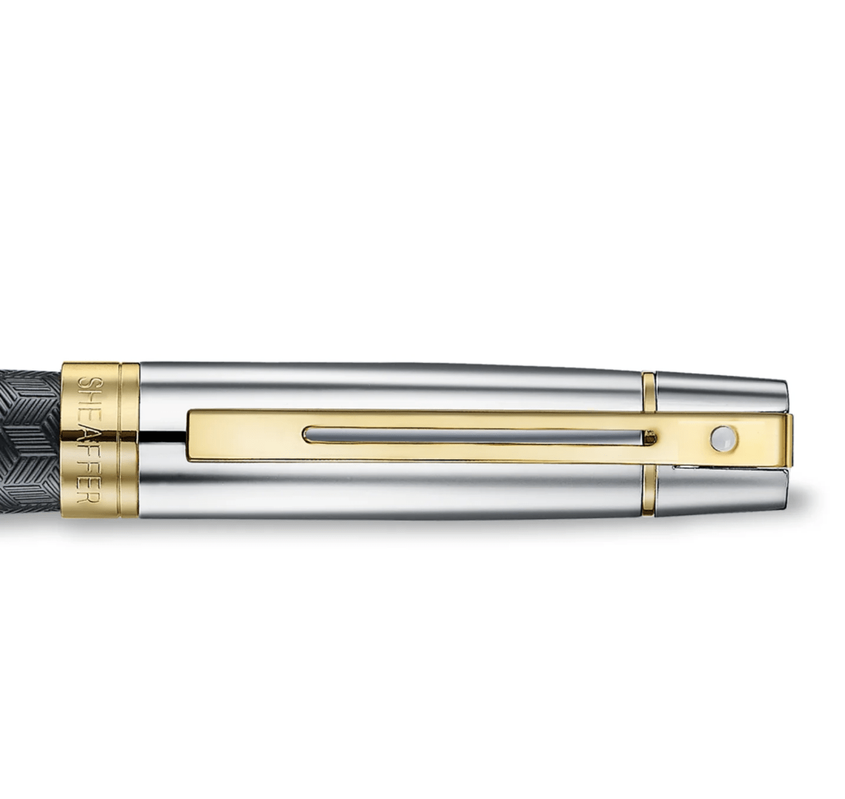 Pluma Sheaffer 300 Cuerpo Negro Mate Tapa De Cromo Brillante3