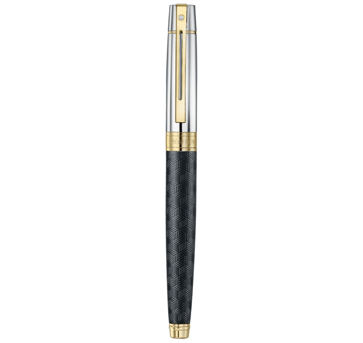 Pluma Sheaffer 300 Cuerpo Negro Mate Tapa De Cromo Brillante4