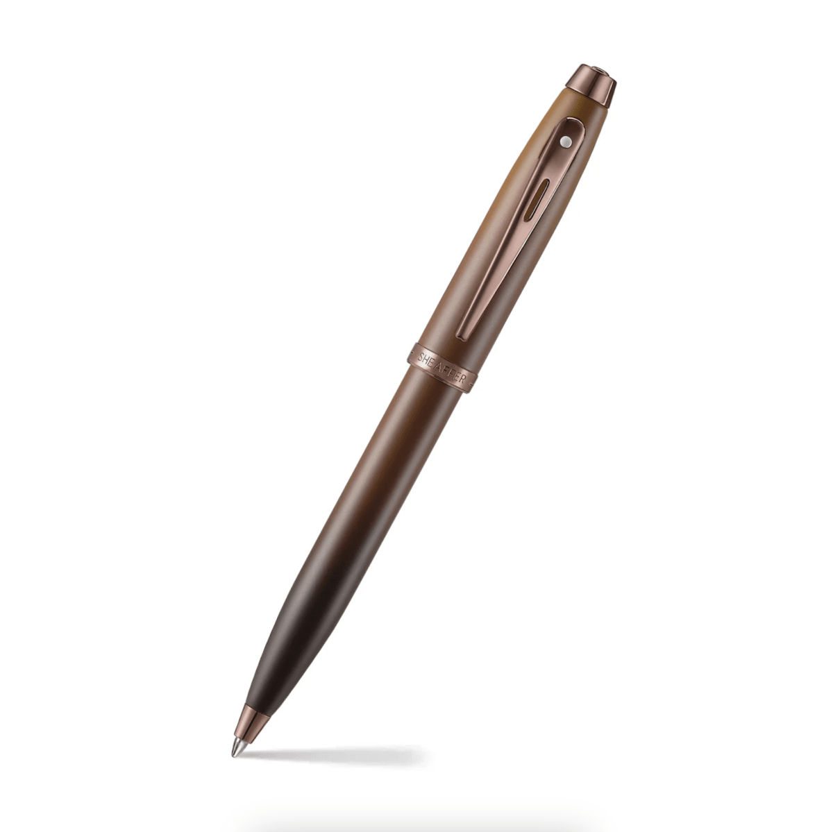 Set Bolígrafo Sheaffer 100 Café Marrón Mate Con Ribetes2