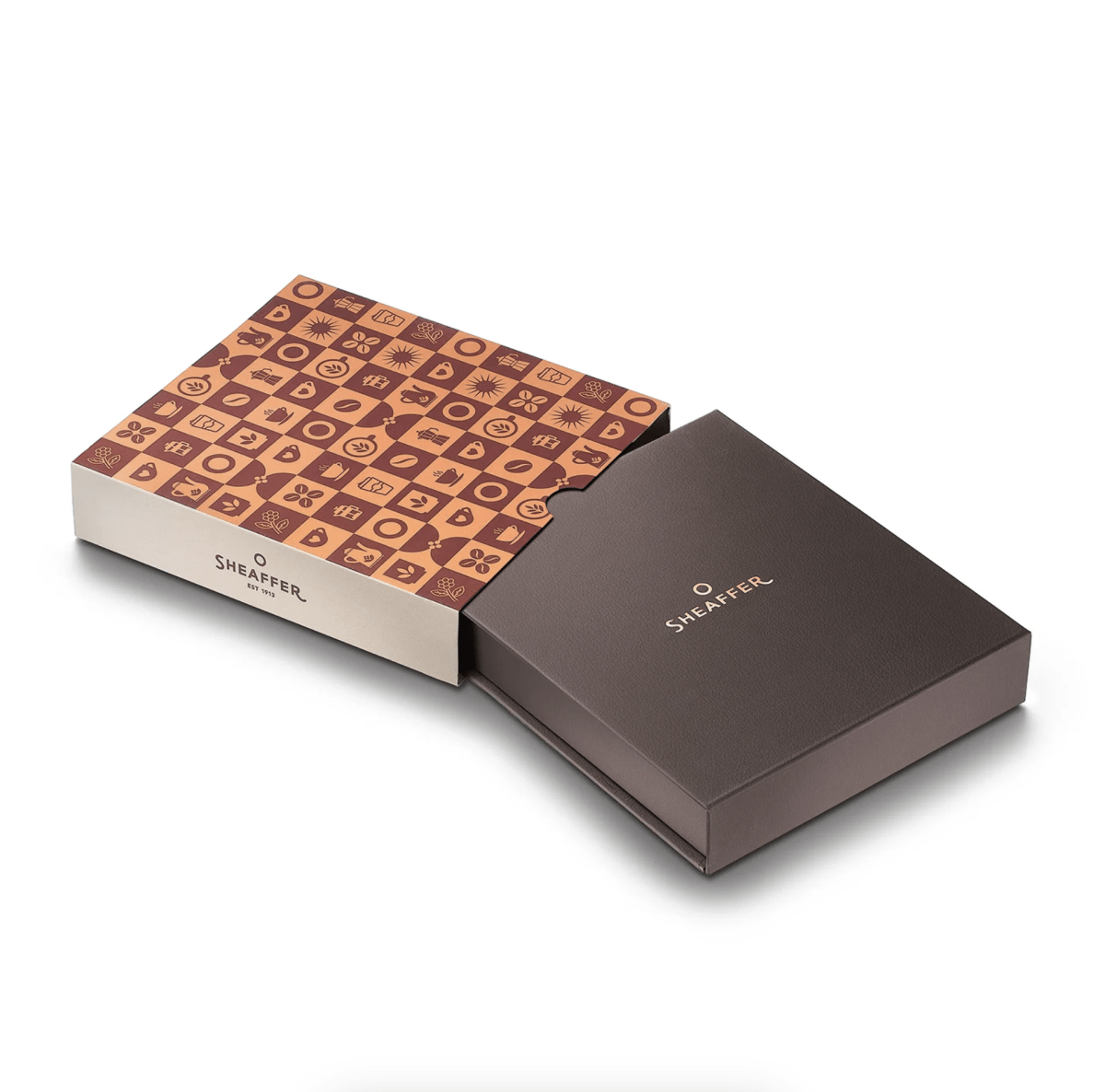 Set Bolígrafo Sheaffer VFM Café Edición Marrón Mate Con Ribetes con Cuaderno10