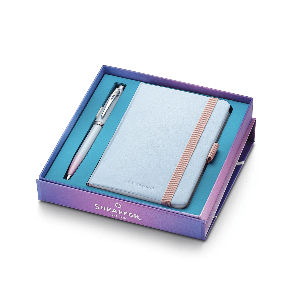 Set Bolígrafo Sheaffer Expressions 100 Degradado Perlado Con Cuaderno1