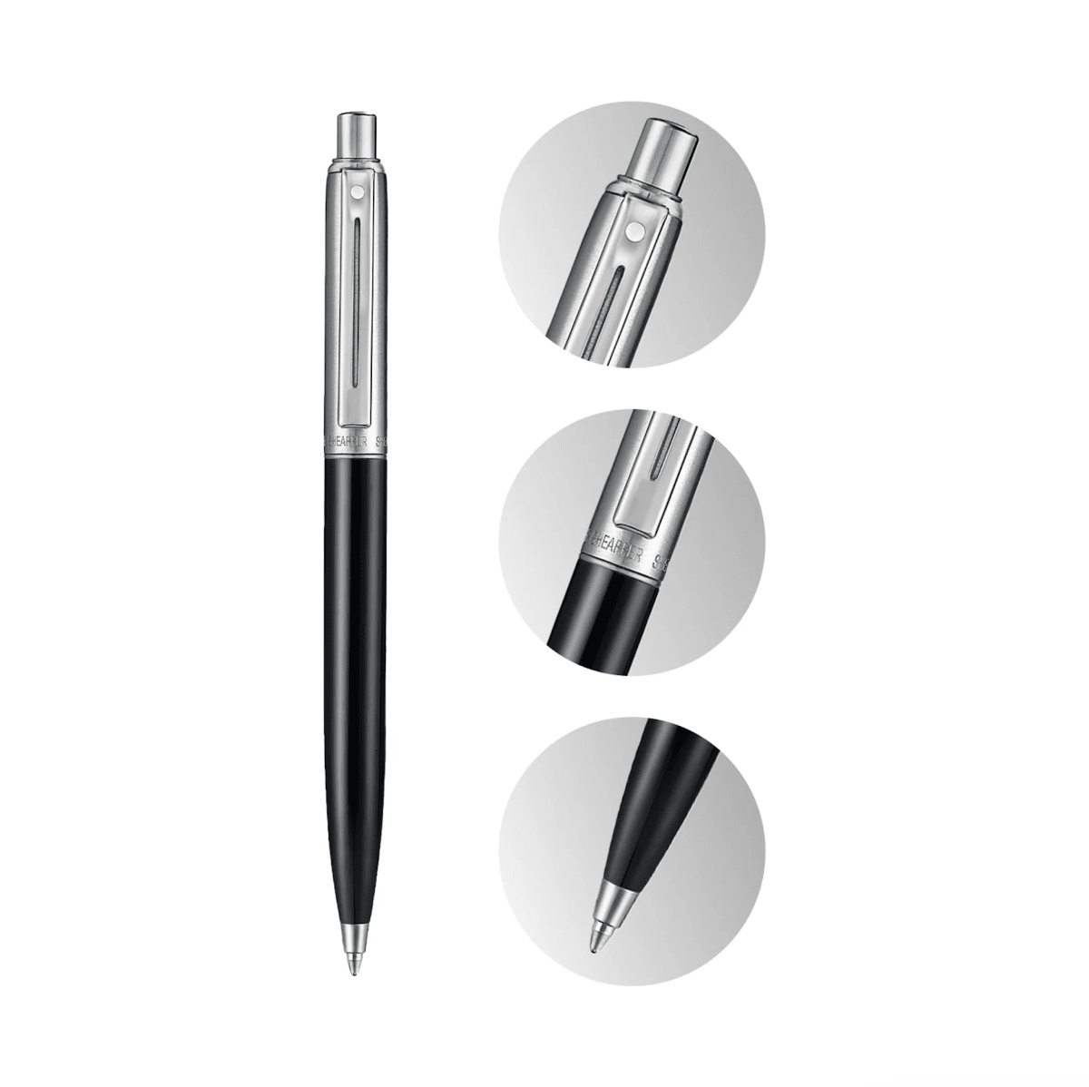 Sheaffer Sentinel 332 Negro Brillante Con Adornos Cromados6