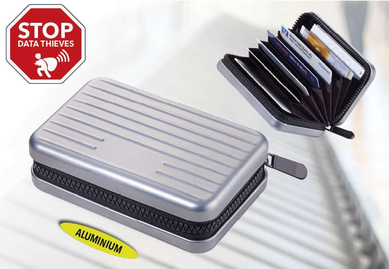 Estuche para tarjetas de crédito TROIKA KARTENKOFFER titanio5