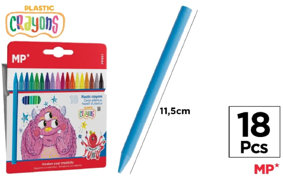 Caja De Lapices De Cera Kids x 18 Colores Color Surtido1