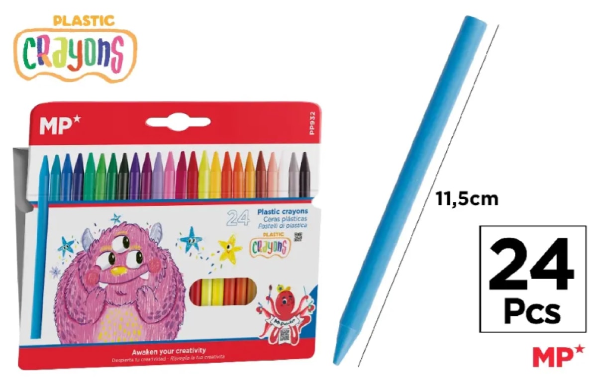 Caja De Lapices De Cera Kids x 24 Colores Color Surtido1