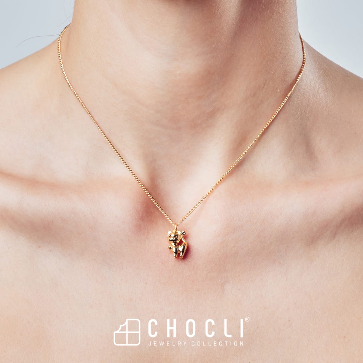 CHOCLI Collar con Baño18k Gato8