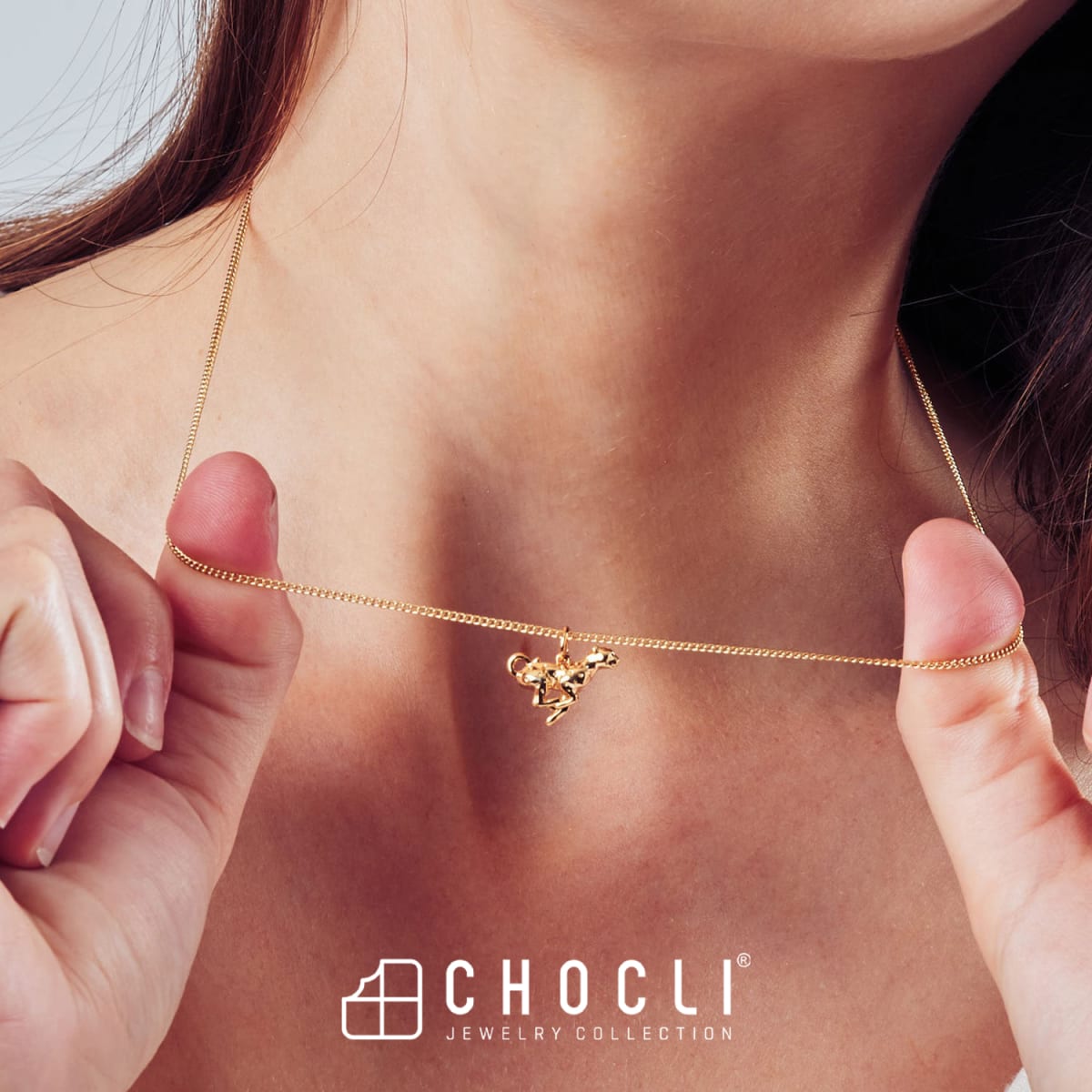 CHOCLI Collar con Baño18k Leopardo8