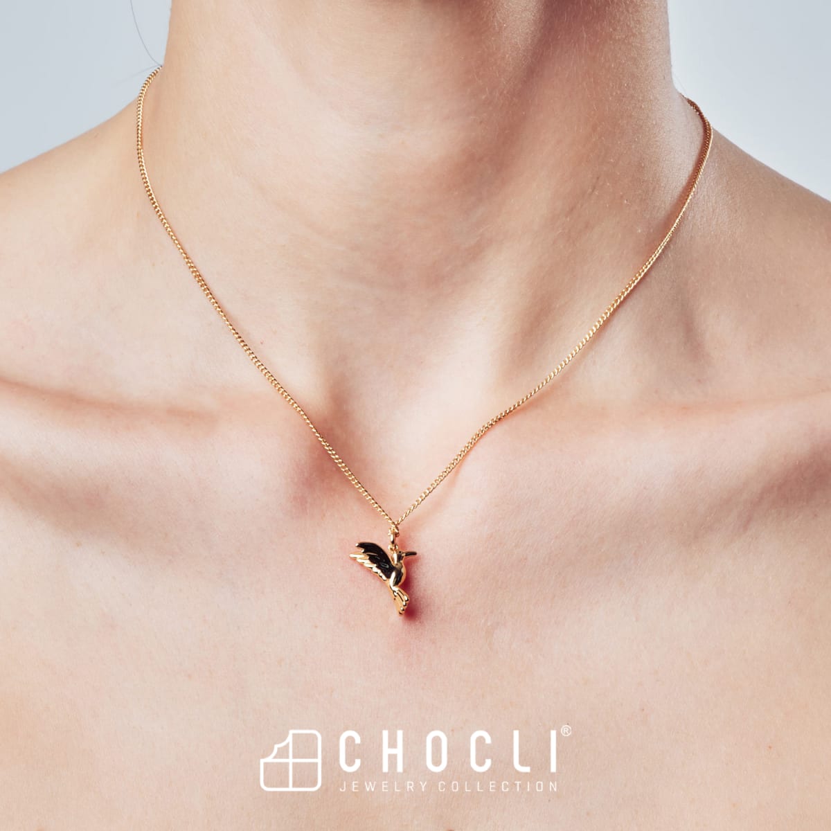 CHOCLI Collar con Baño18k Colibrí9