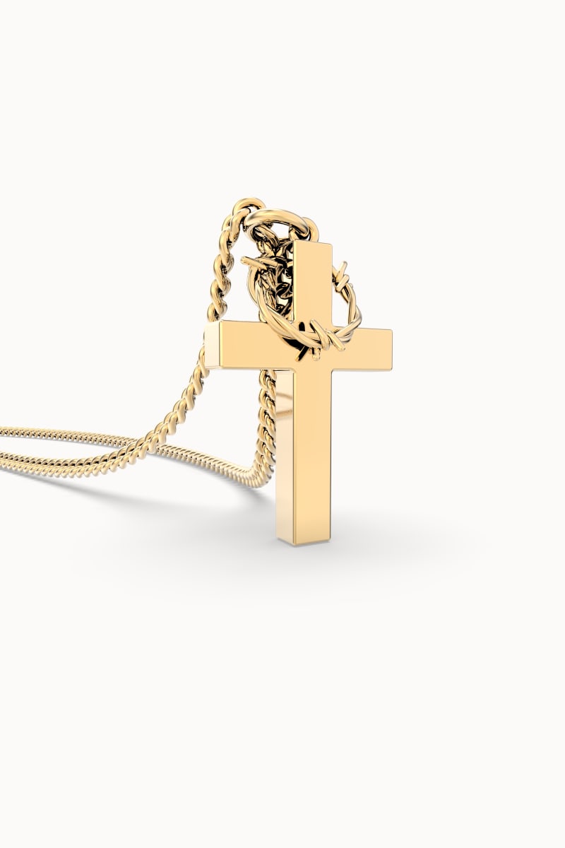 CHOCLI Collar con Baño18k Cruz3