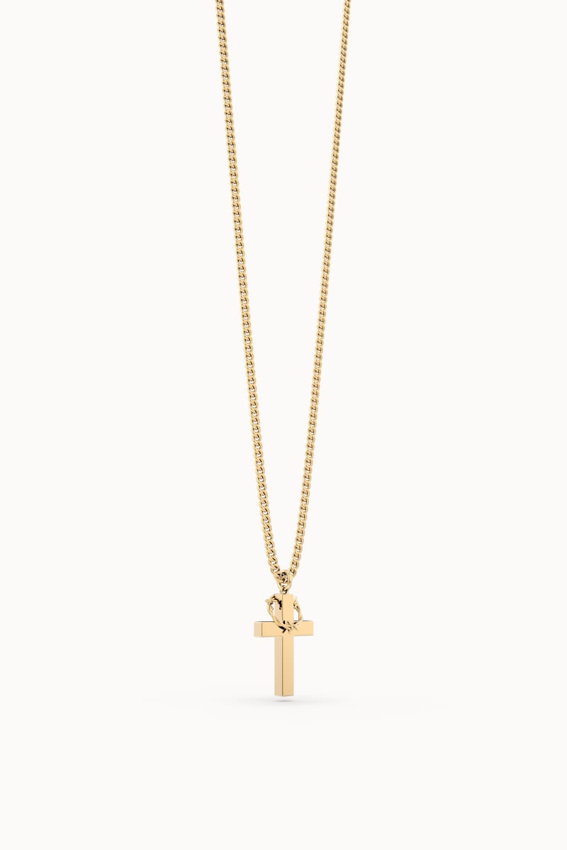 CHOCLI Collar con Baño18k Cruz2