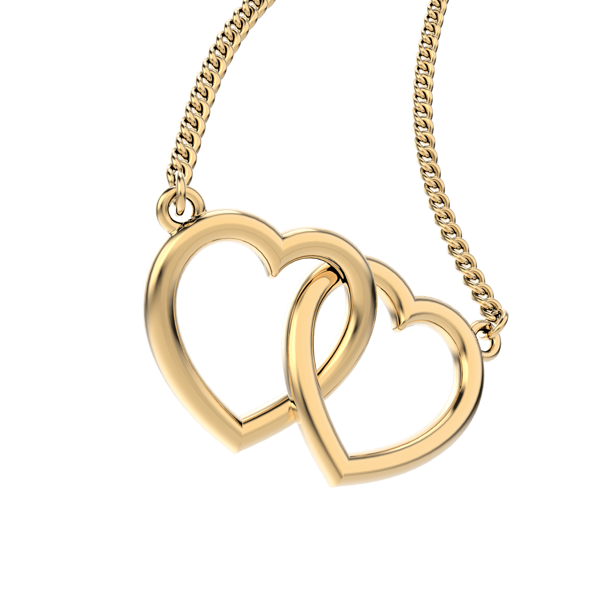 CHOCLI Collar con Baño18k Corazones Dobles1