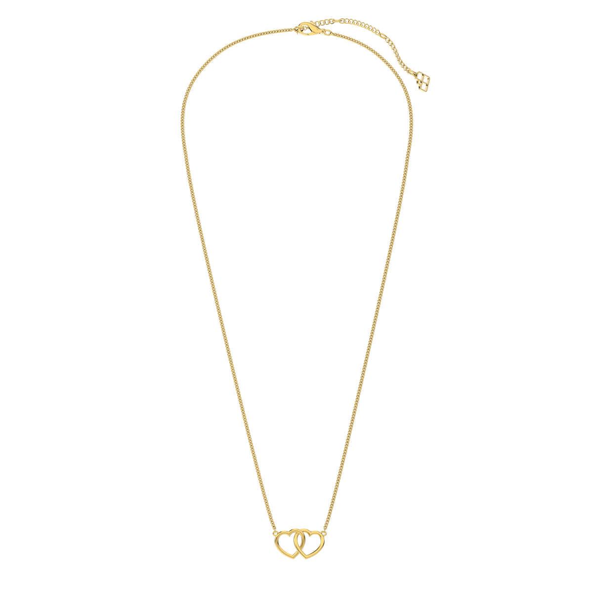 CHOCLI Collar con Baño18k Corazones Dobles6