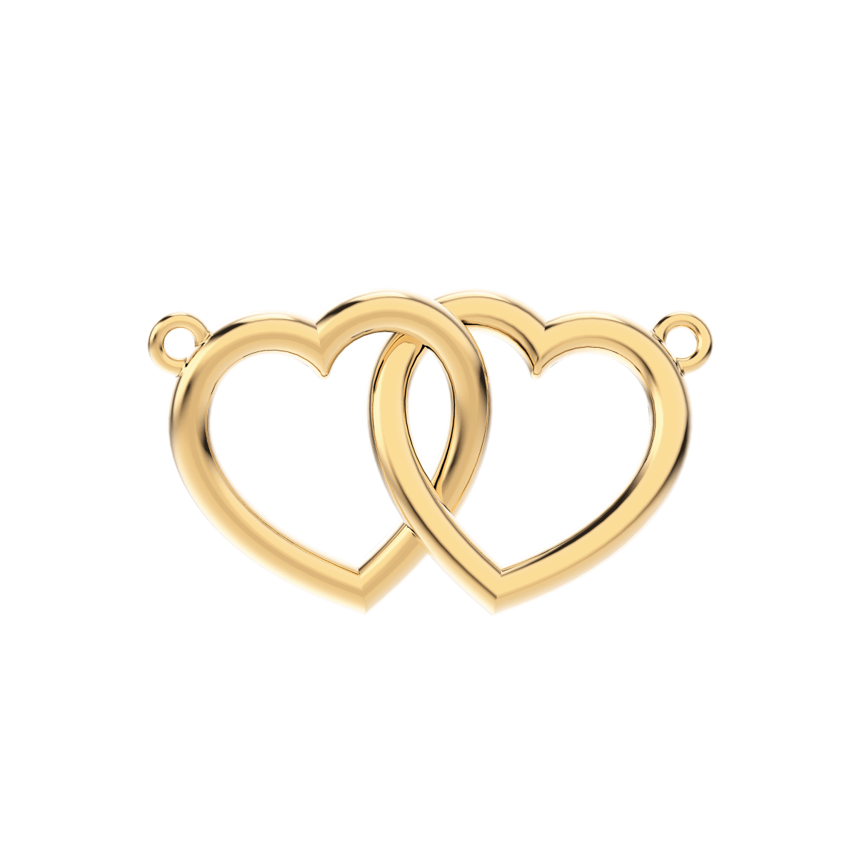 CHOCLI Collar con Baño18k Corazones Dobles3