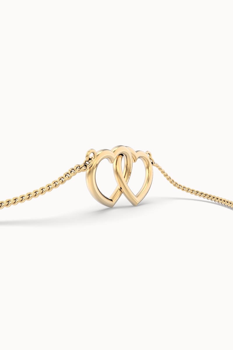 CHOCLI Collar con Baño18k Corazones Dobles2