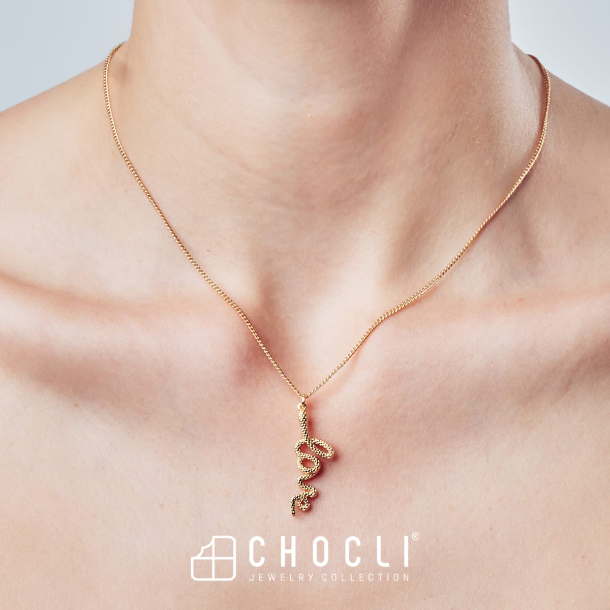 CHOCLI Collar con Baño18k Serpiente Amor7