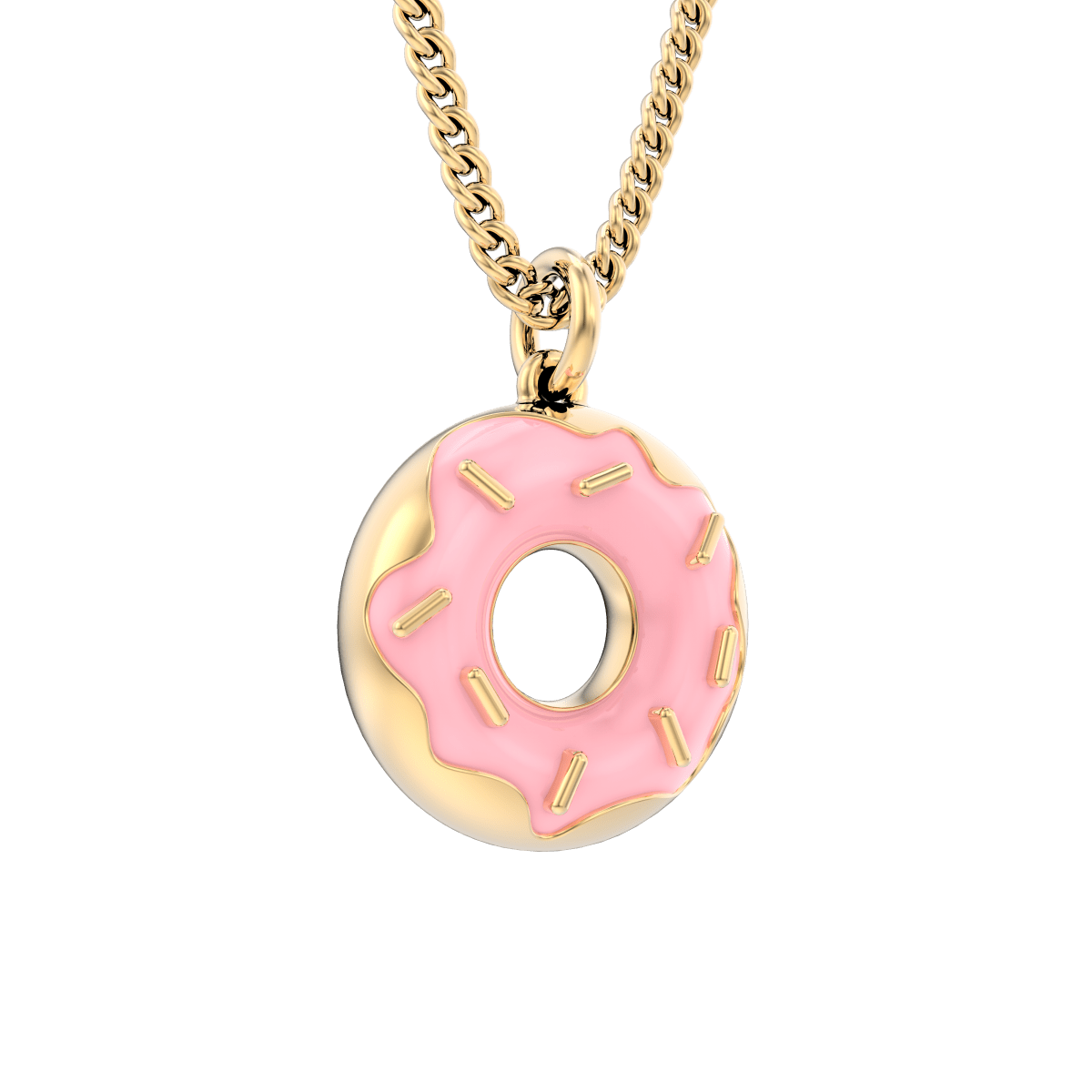CHOCLI Collar con Baño18k Dona Glaseada Rosa1