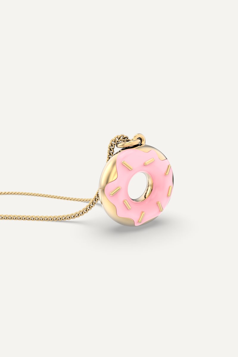 CHOCLI Collar con Baño18k Dona Glaseada Rosa4