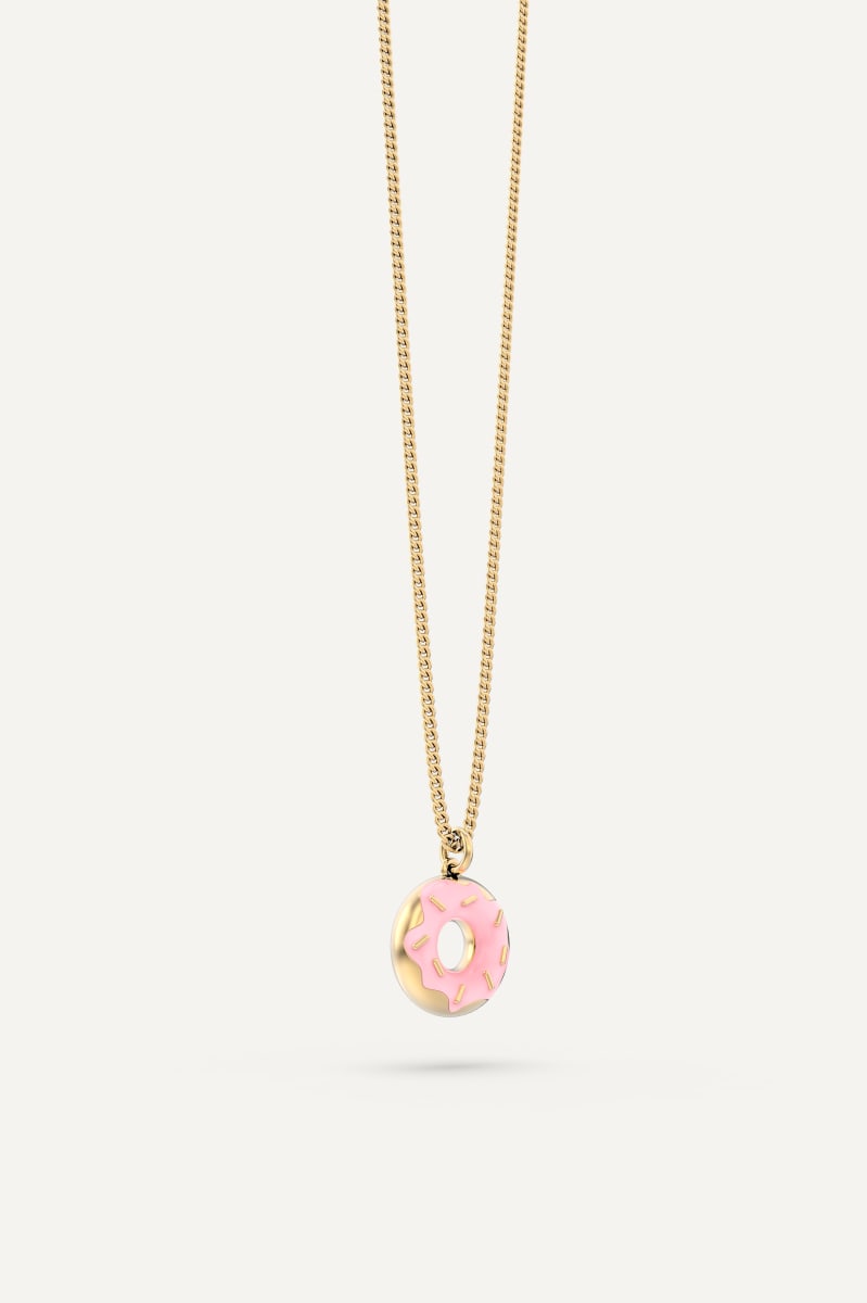 CHOCLI Collar con Baño18k Dona Glaseada Rosa7