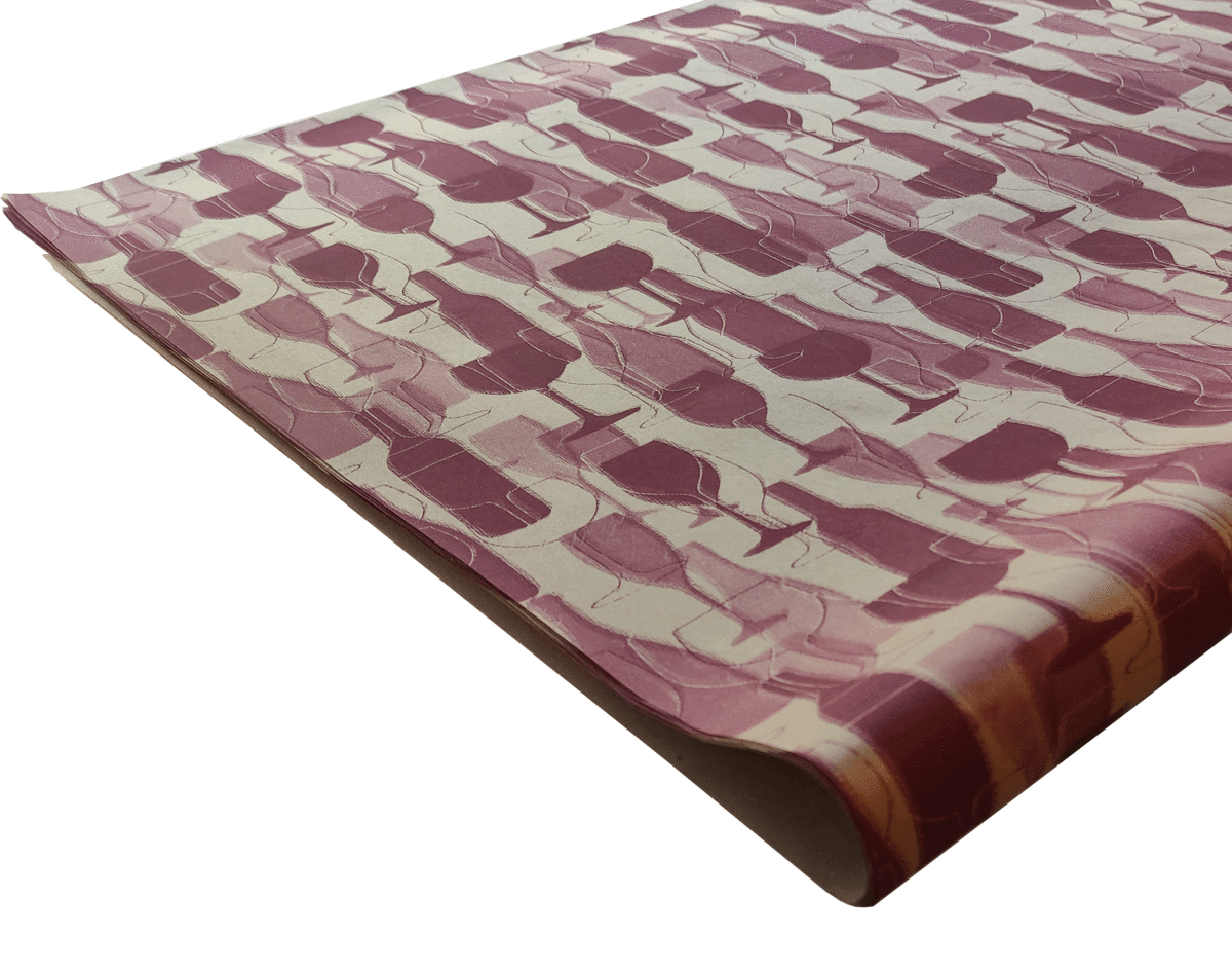 Papel con diseño Bolis 0.7 x1m Copas de Vino