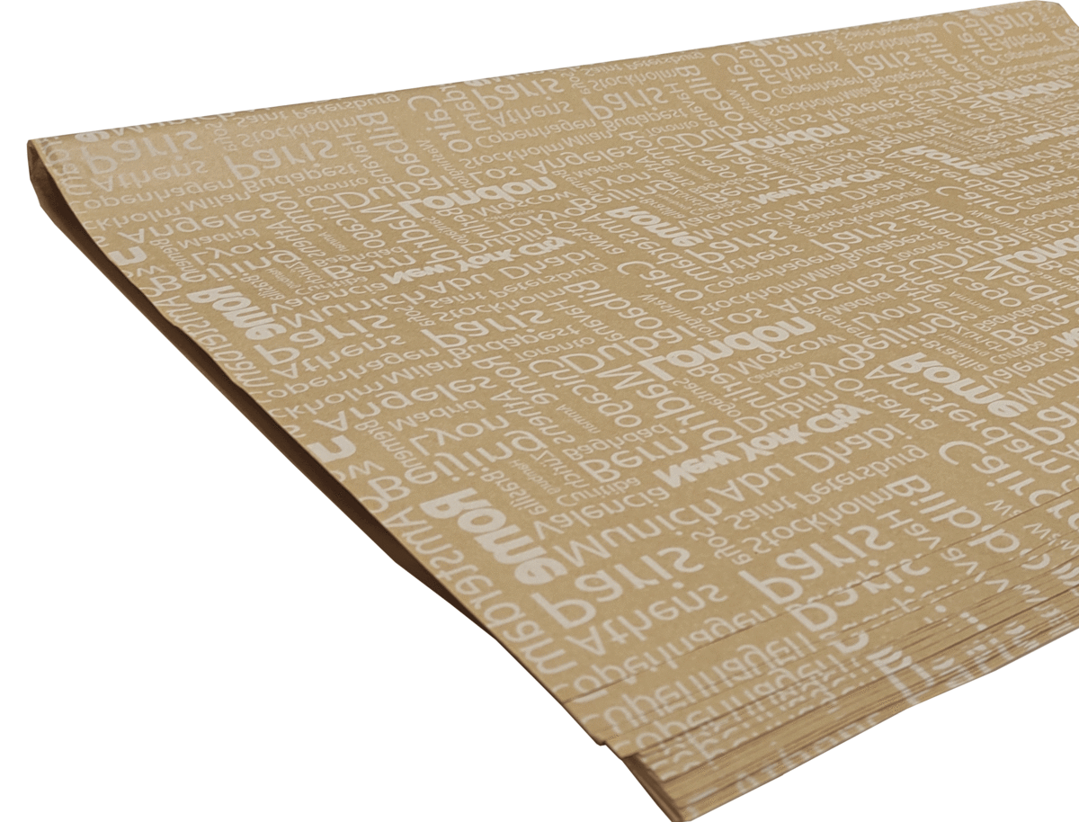 Papel con diseño kraft ciudades 0.7 x1m (BOL)