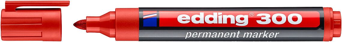 Marcador permanente edding E-300 Rojo2