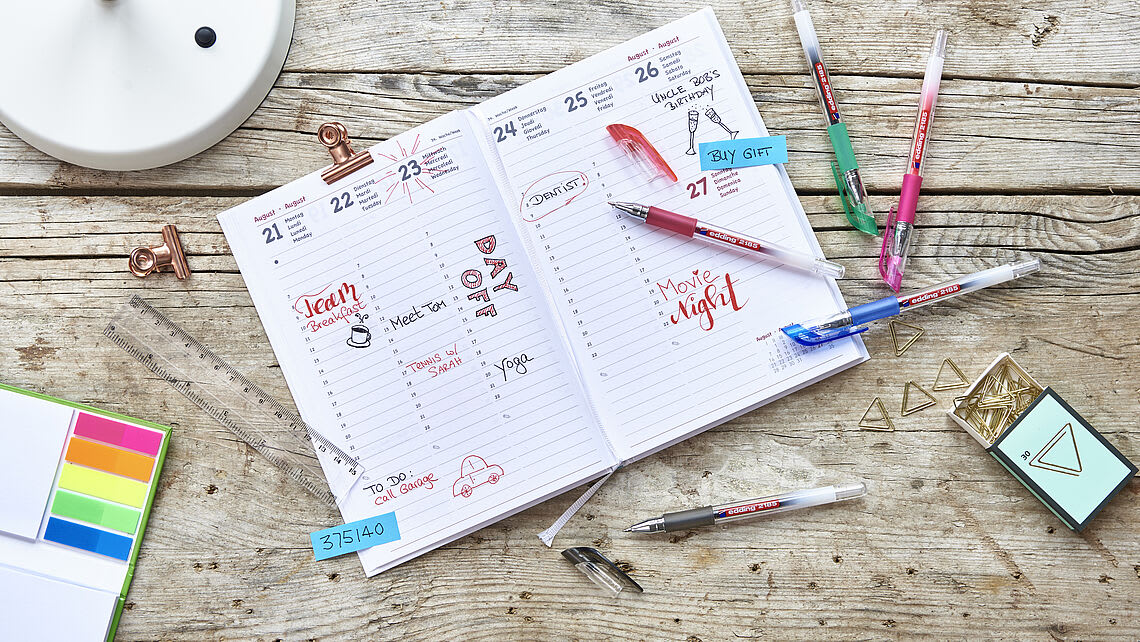 Set 7 Rollerballs Gel Edding E-2185 Metalico3