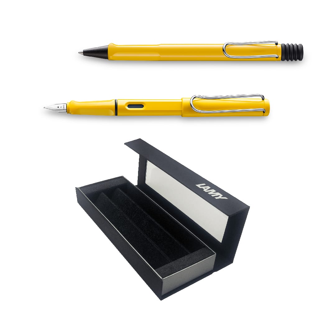 Set Lamy Safari Pluma + Boligrafo Color Amarillo1
