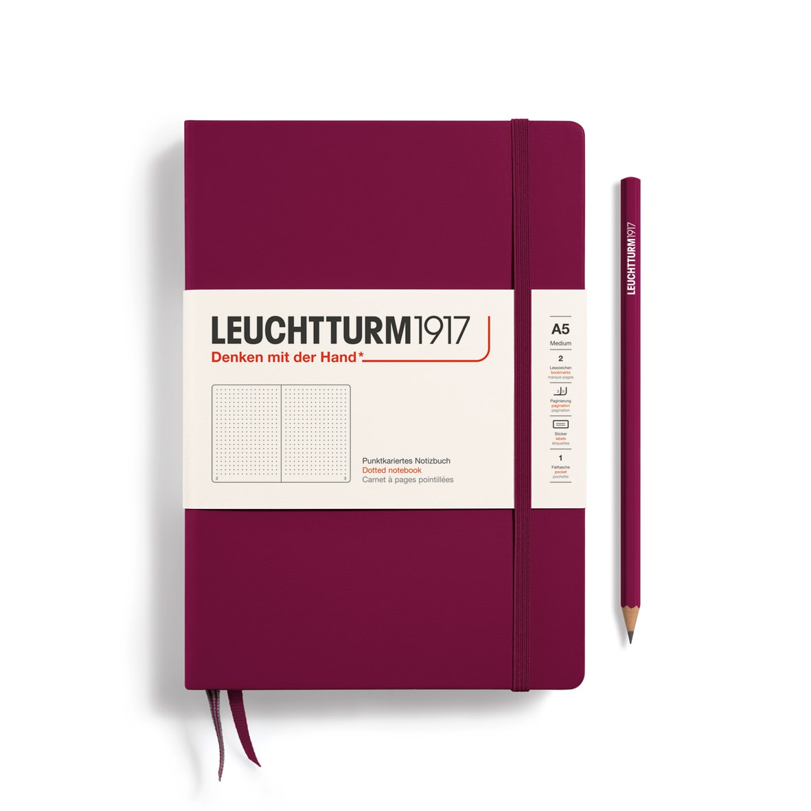 Libreta Leuchtturm1917 tapa dura Mediana A5 Pu Port Red5